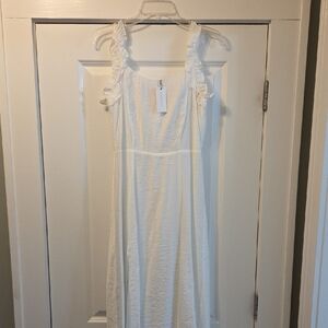 Sugarlips White Ruffle Strap Midi Dress NWT Size Small